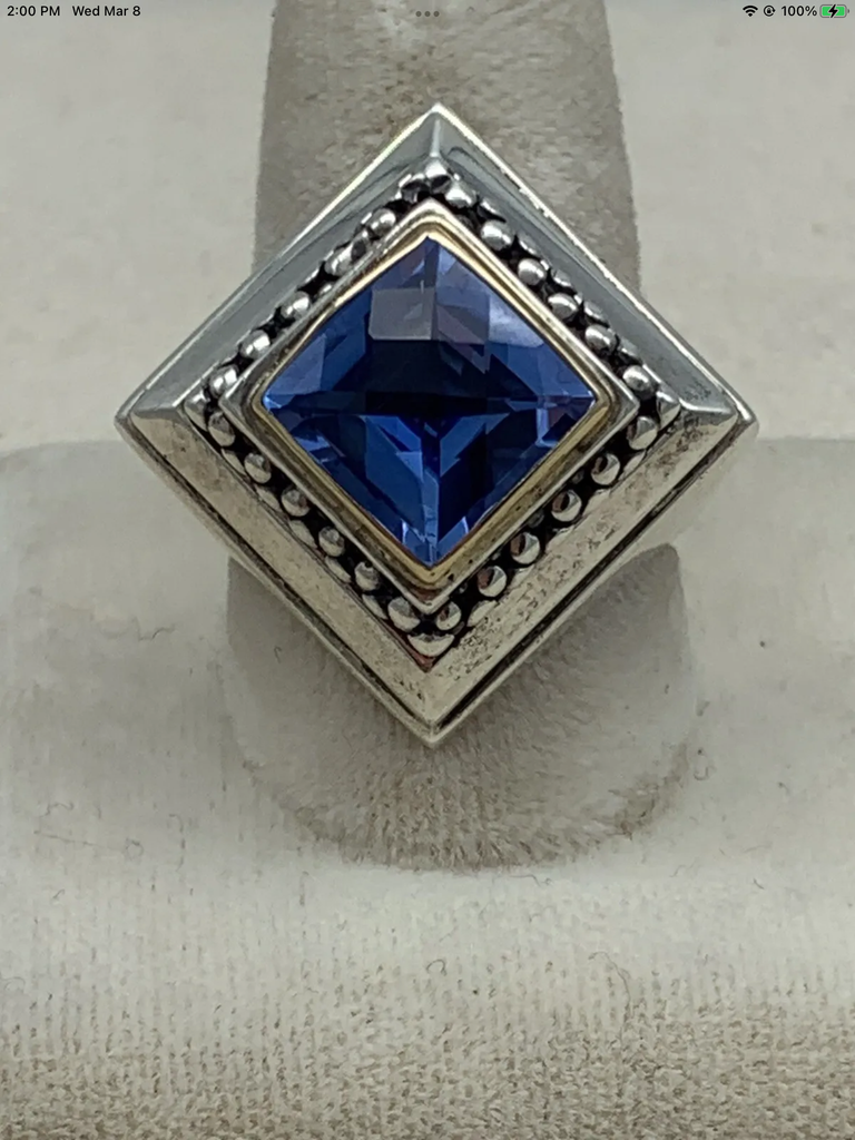 Michael Dawkins Sterling blue crystal Ring
