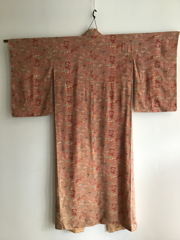 1920s Mauve Printed Kimono
