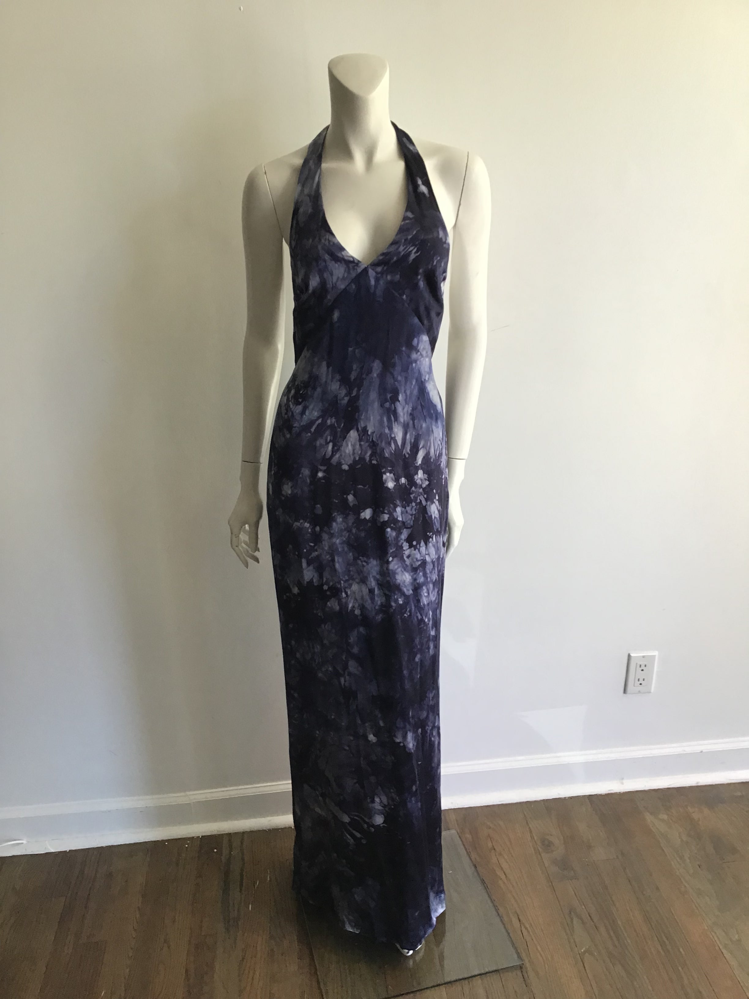 1990's Donna Haag Tye Dyed Silk Long  Maxi Dress-size 6/8