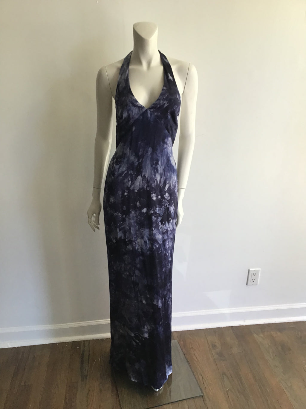 1990's Donna Haag Tye Dyed Silk Long  Maxi Dress-size 6/8