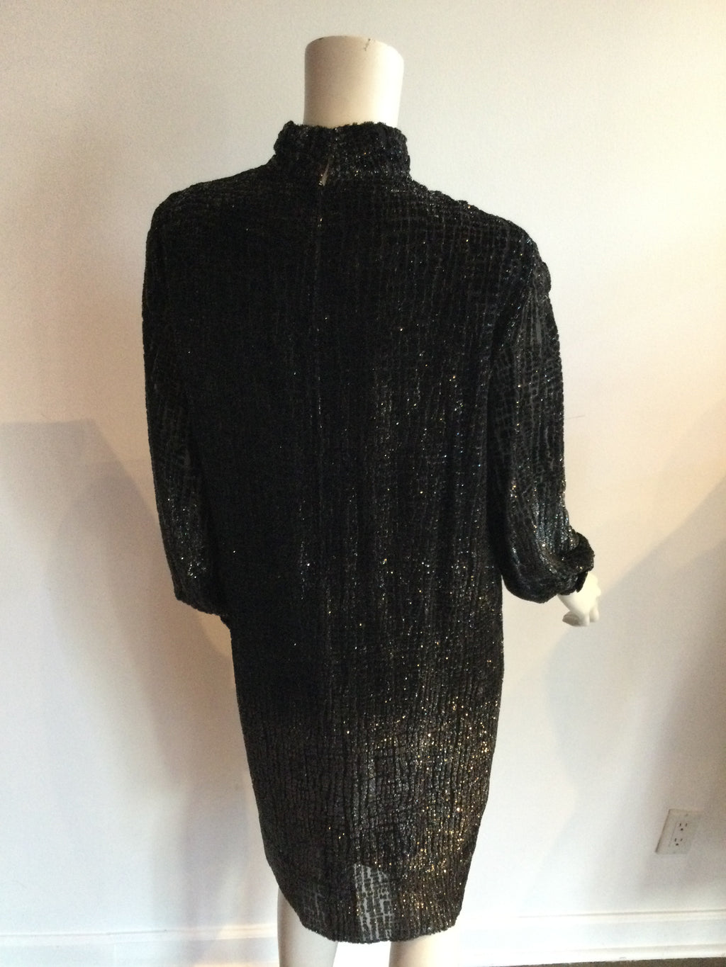 1960's Rudi Gernreich Black Flocked Velvet Cocktail Dress-size8