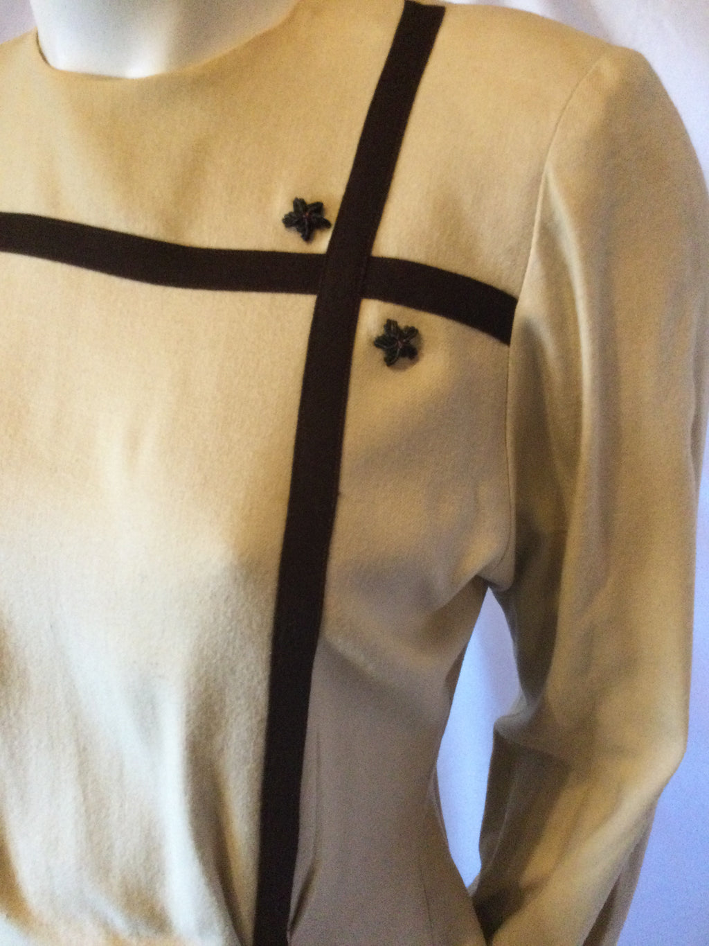 Vintage 1940s Tan Post War Forstman Wool Suit/blouse size 5