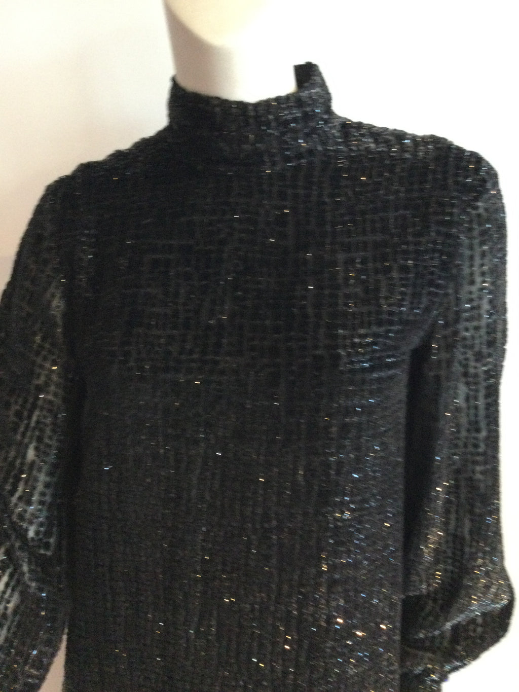 1960's Rudi Gernreich Black Flocked Velvet Cocktail Dress-size8