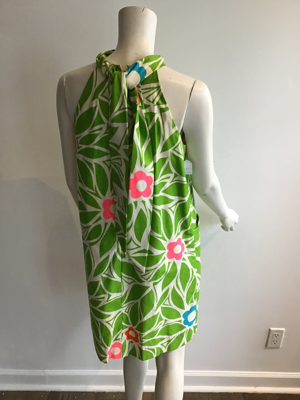 1960s Nalii Hawaiian Green Printed Dress