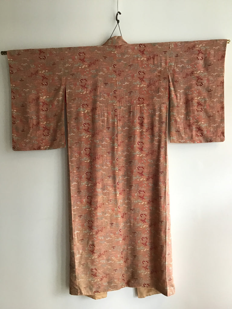 1920s Mauve Printed Kimono