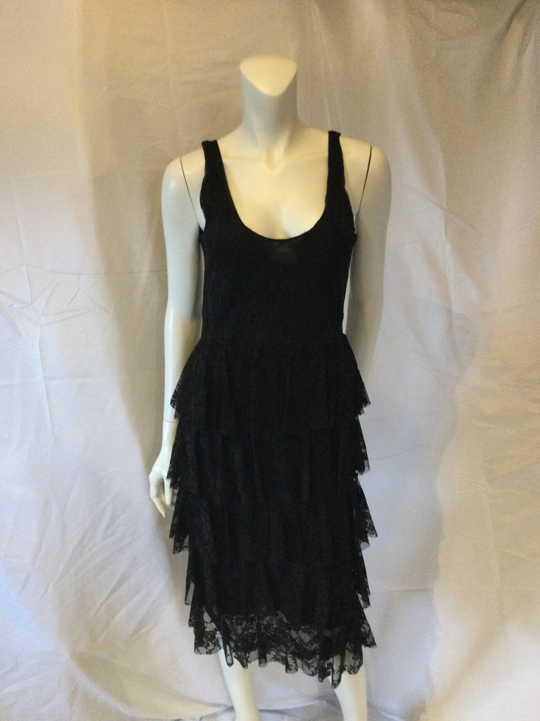 black lace dress ruffles