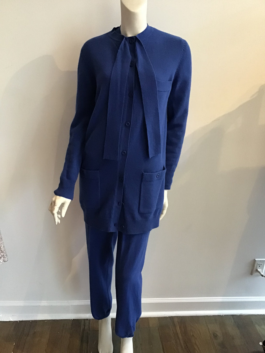 1980's Sonia Rykiel 5pc Blue knit \ Ensemble-size 10