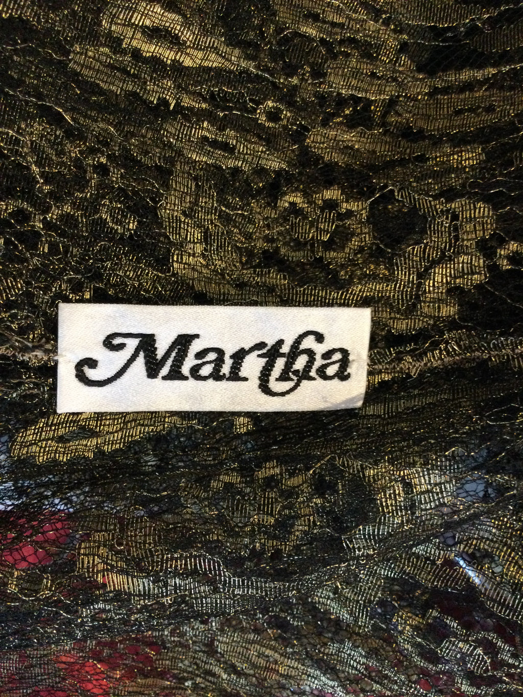1980's Metallic Gold Lace Evening Dress size 9/10