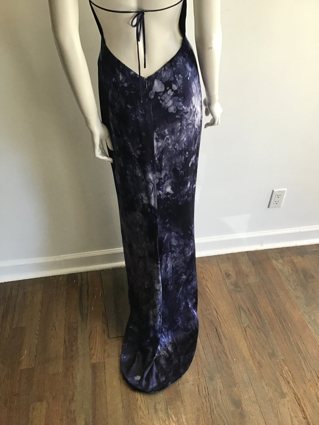 1990's Donna Haag Tye Dyed Silk Long  Maxi Dress-size 6/8