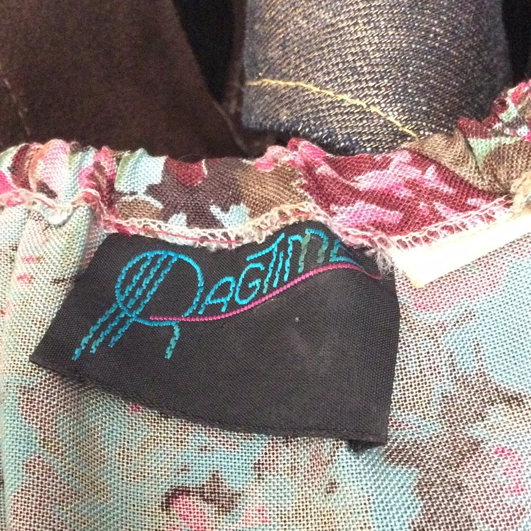 1970s Ragtime Floral Printed Dress with Vest