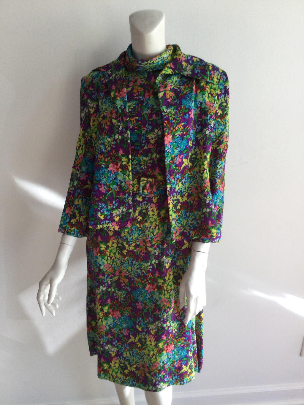 1970s Floral Jacket and Dress
