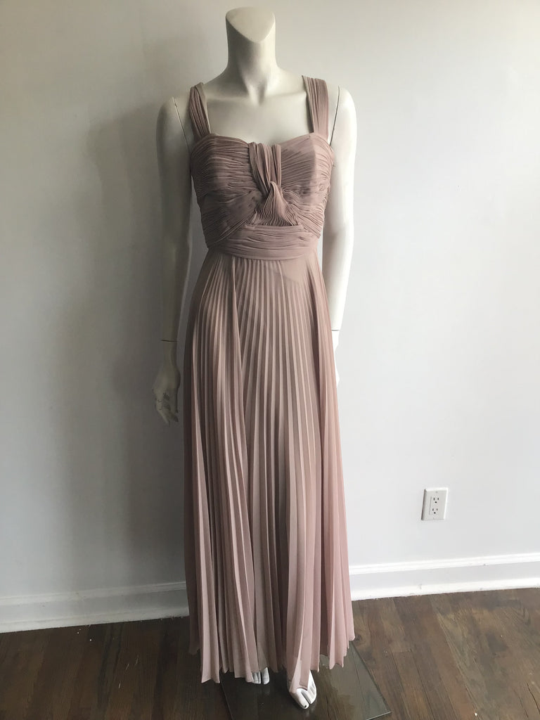 2000 Elie Saab Taupe Pleated Evening Gown