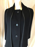 1960s Pauline Trgere Black Marino Wool coat 