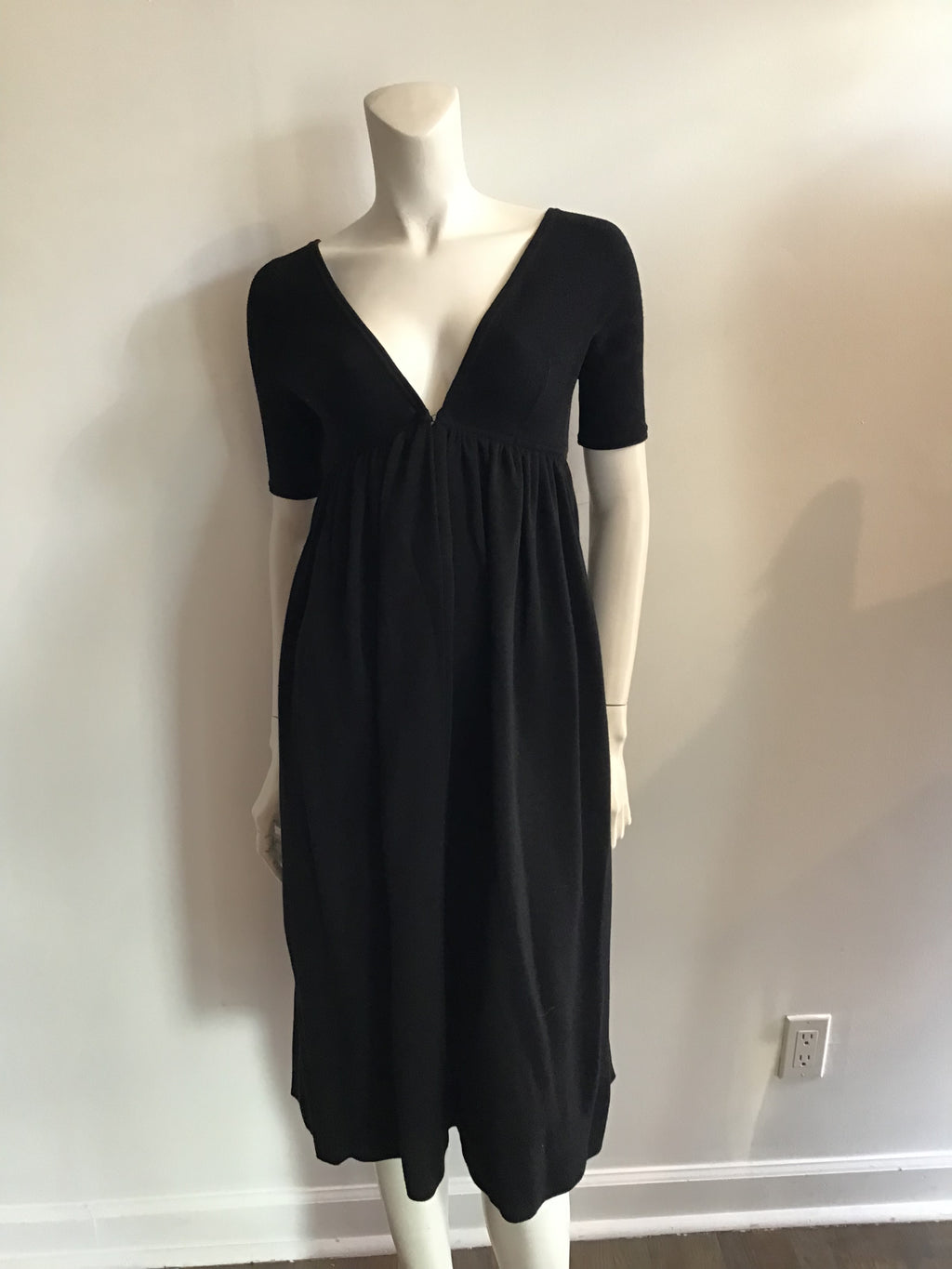 1960s Rudi Gernreich Black Wool blend  Cocktail Dress size size 7/8
