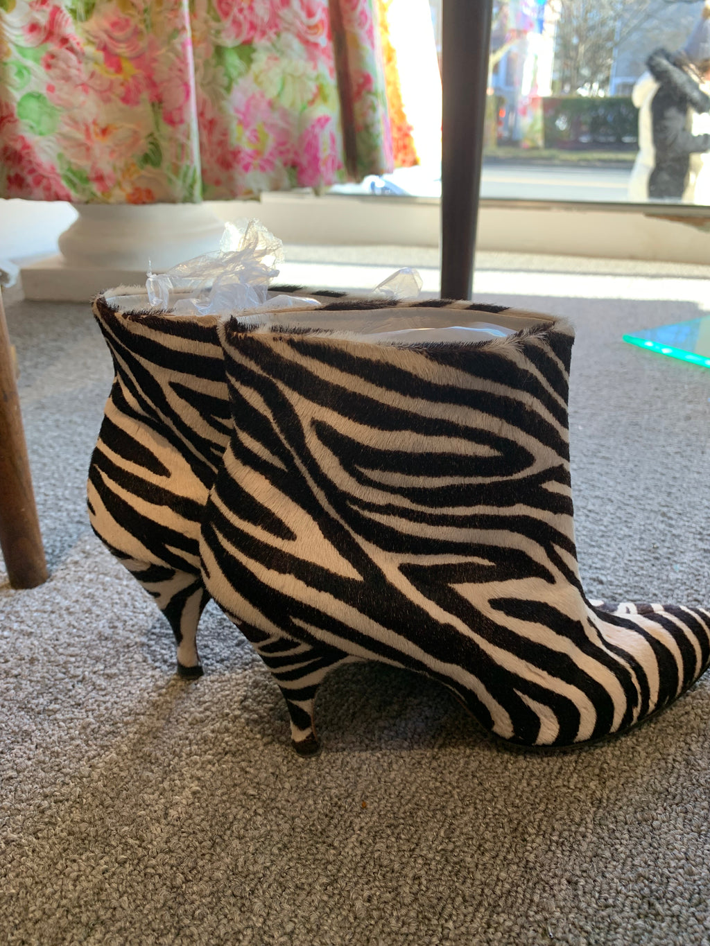 Zebra Print Heeled Booties