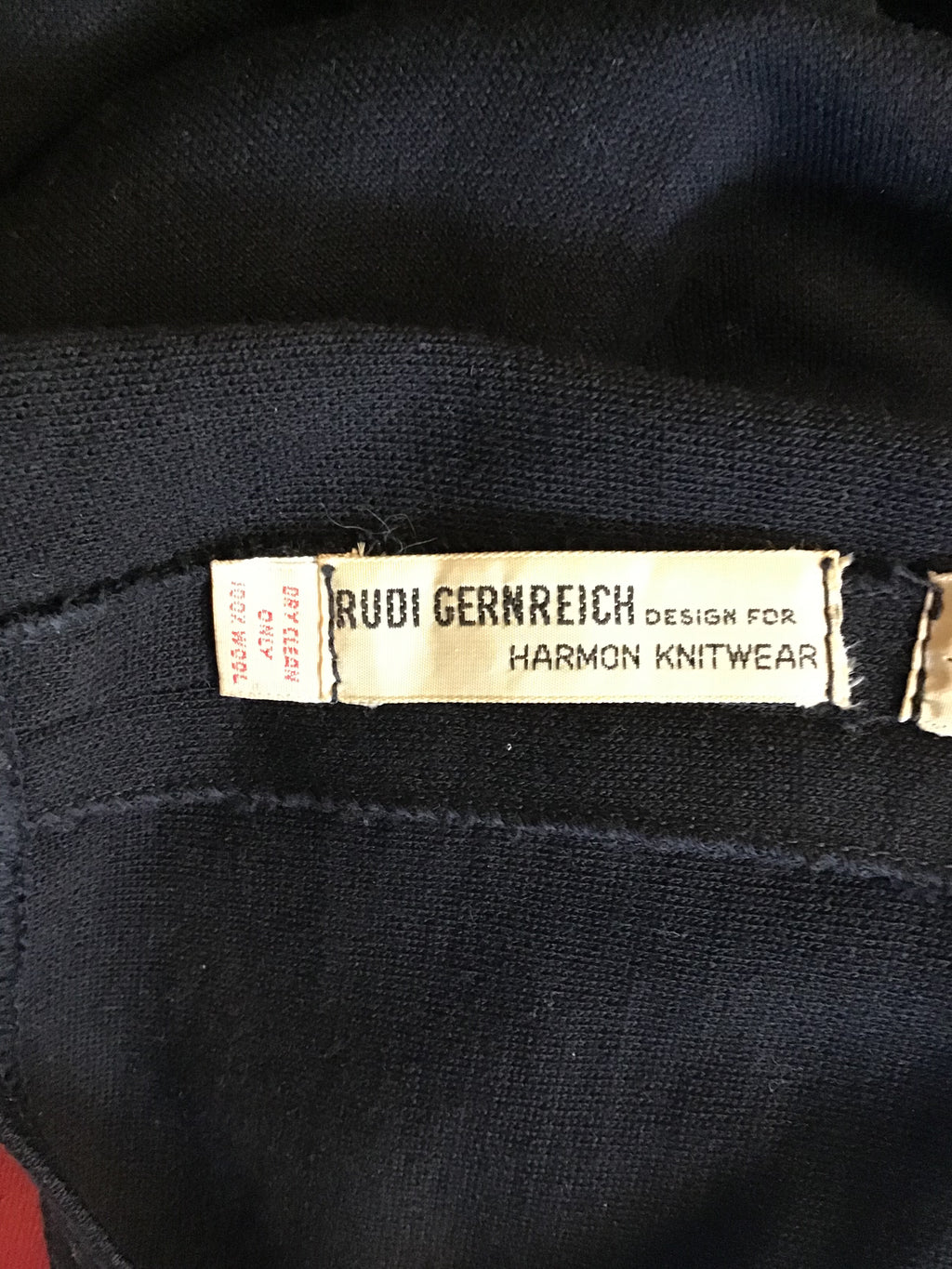 1960s Rudi Gernreich Black Wool blend  Cocktail Dress size size 7/8