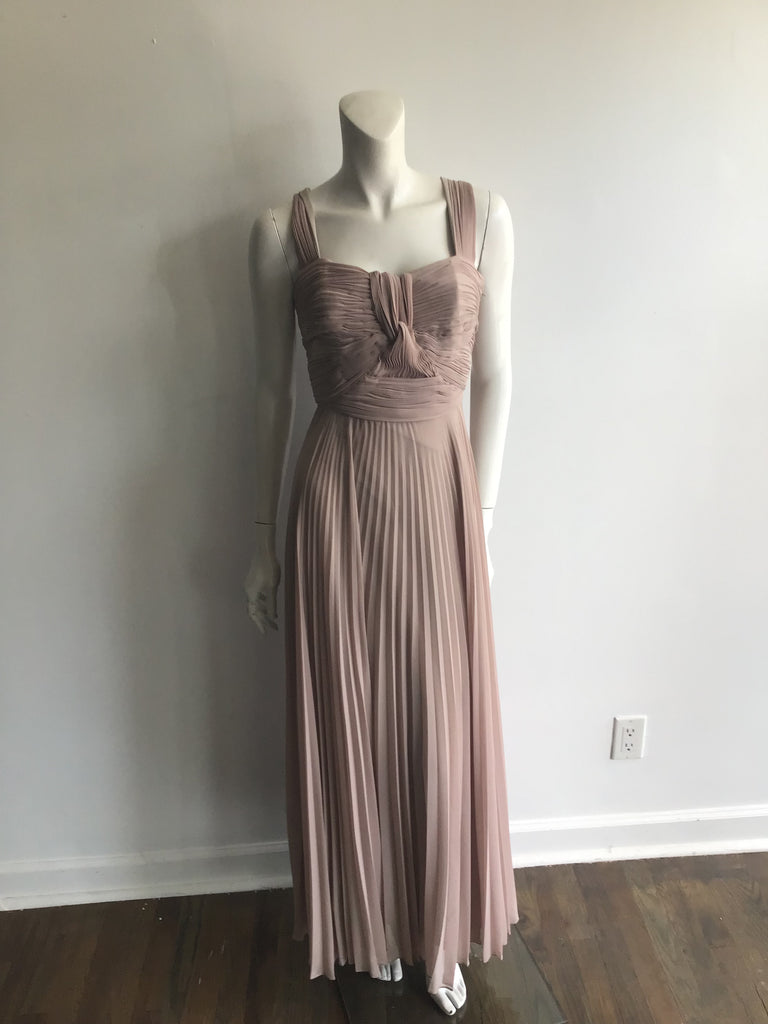 2000 Elie Saab Taupe Pleated Evening Gown