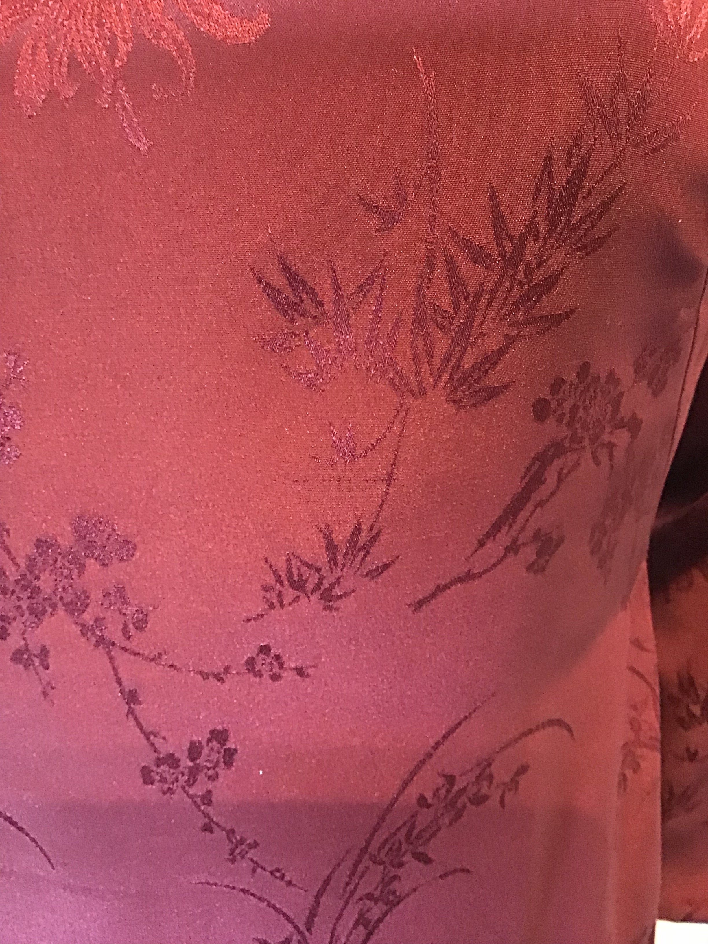1950s Burgundy Silk Chinese Qipao Dress size -6/8
