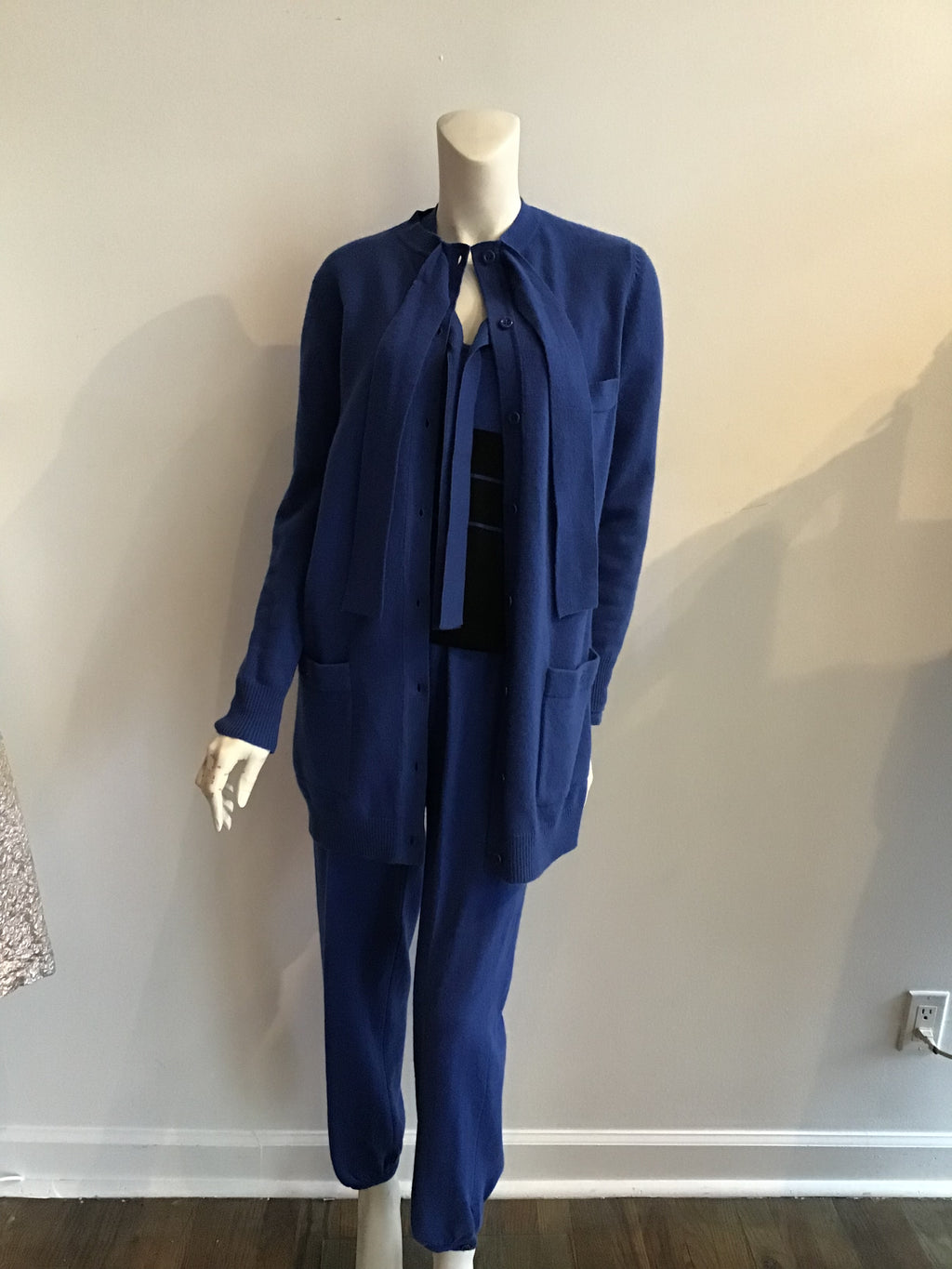 1980's Sonia Rykiel 5pc Blue knit \ Ensemble-size 10