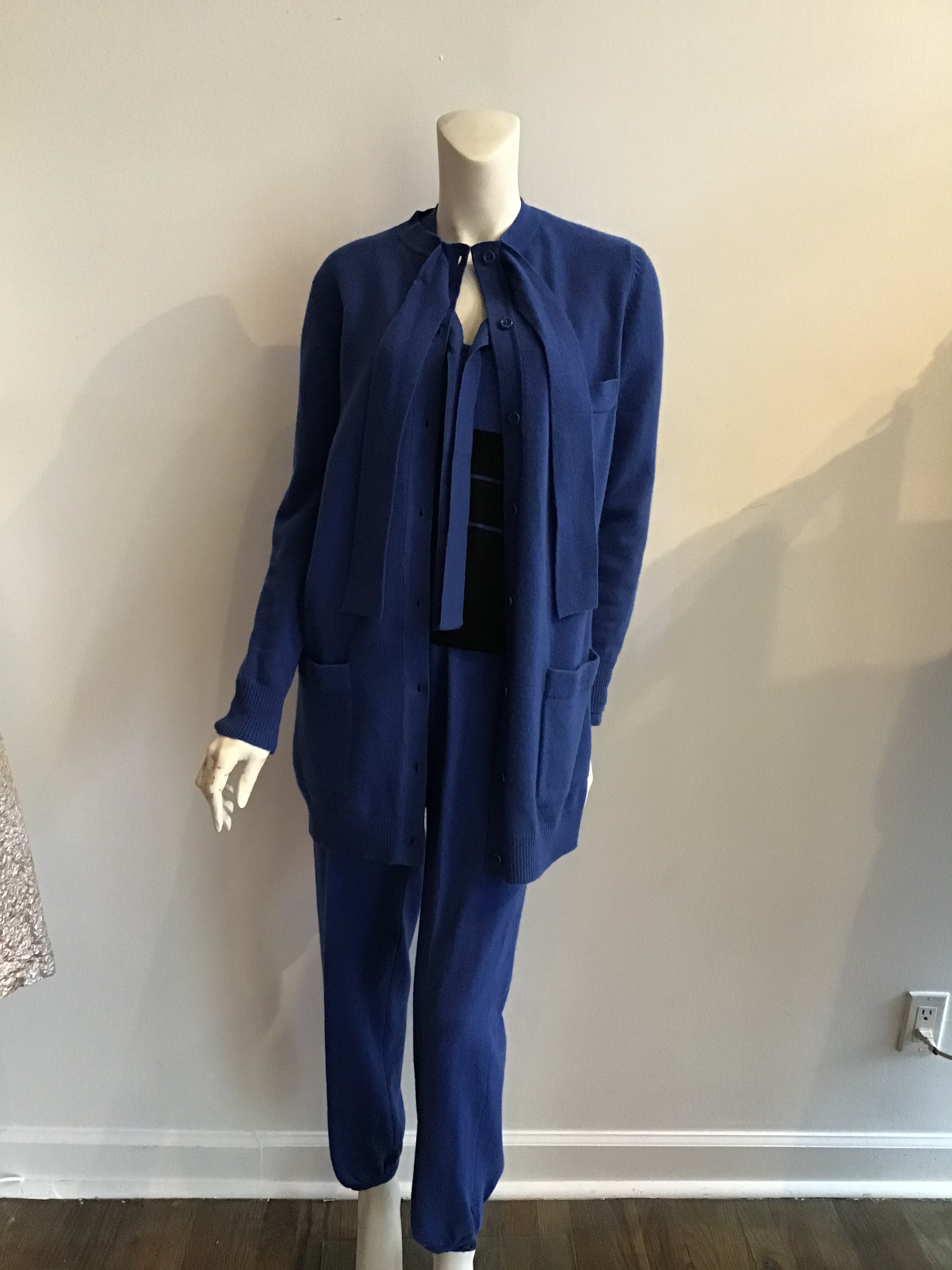 1980's Sonia Rykiel 5pc Blue knit \ Ensemble-size 10