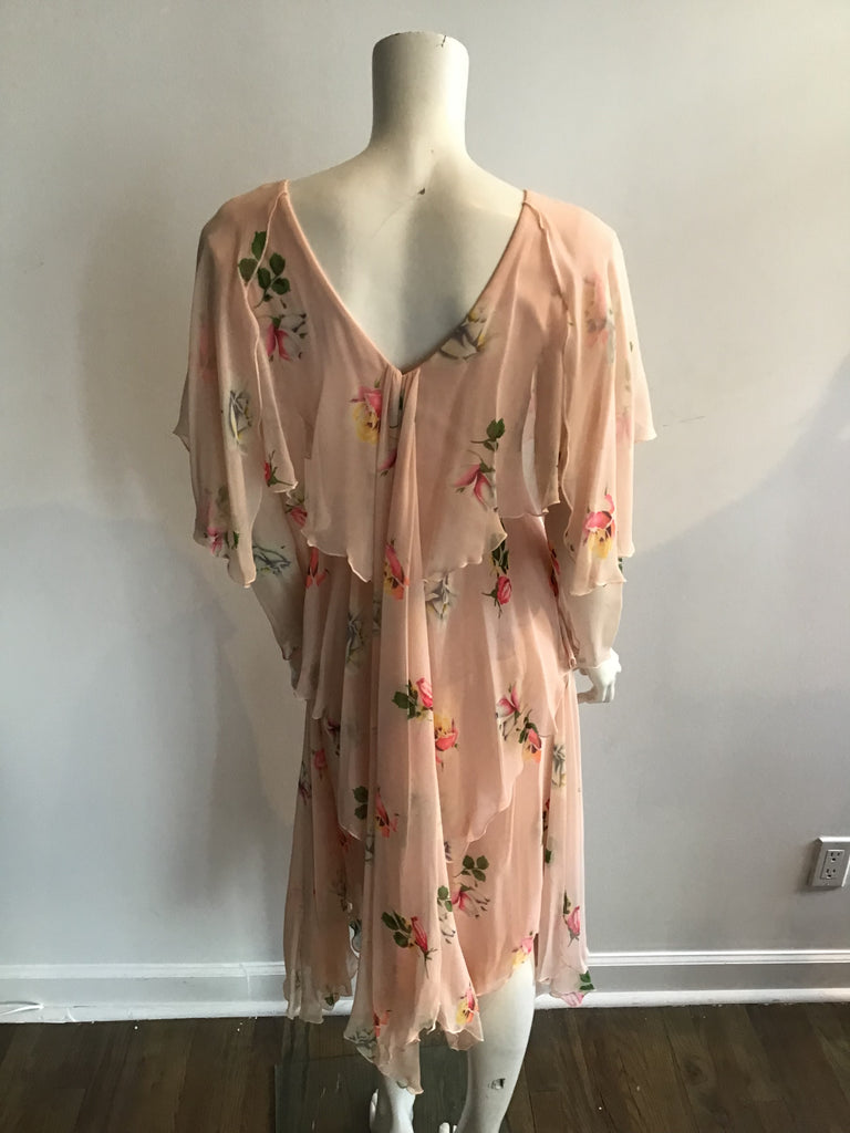 1980s Holly Harp Floral Tiered Dress