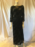 Vintage velvet burn out black   gown 