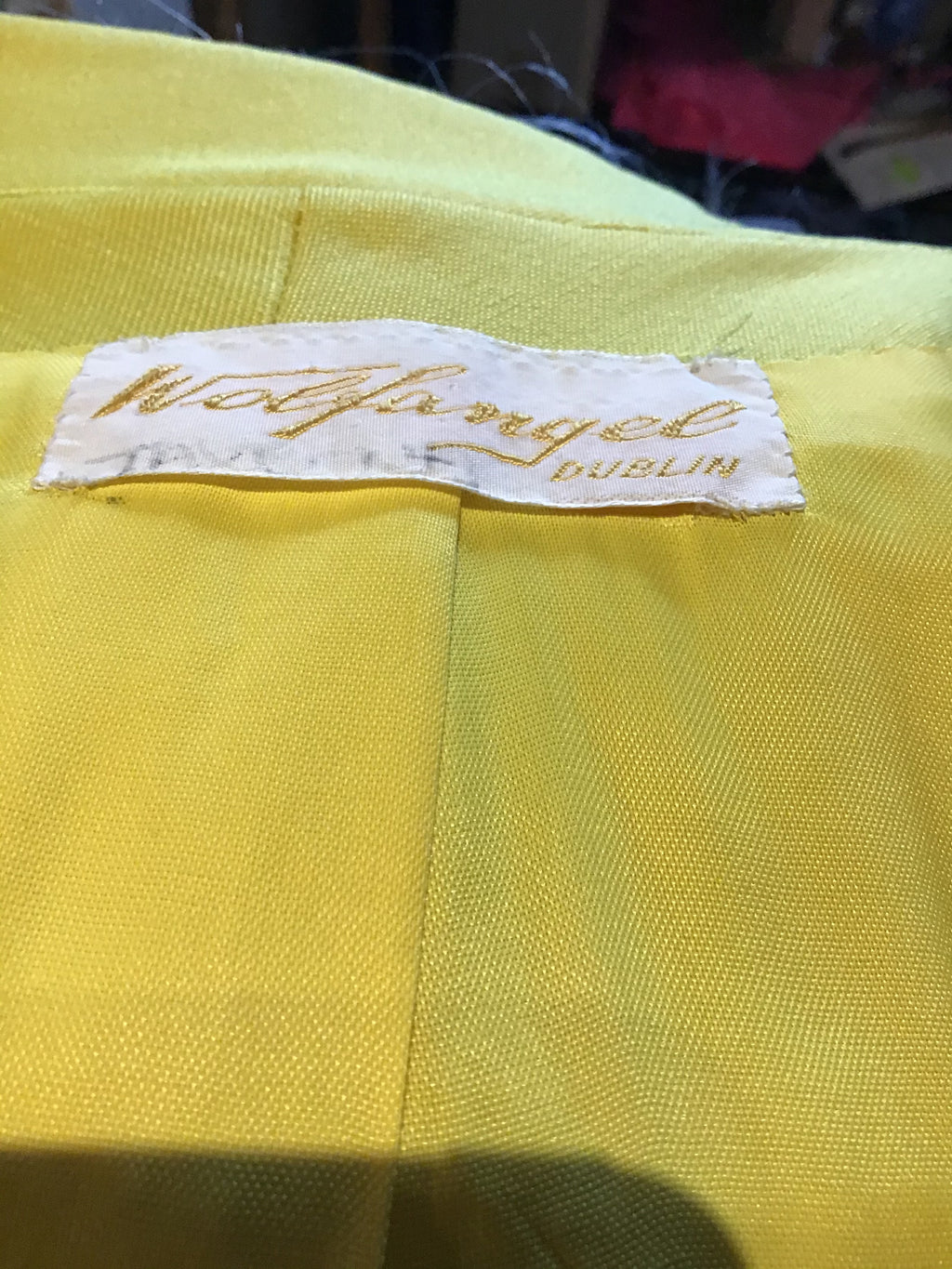 1960s Yellow silk gaberdine suit size 4