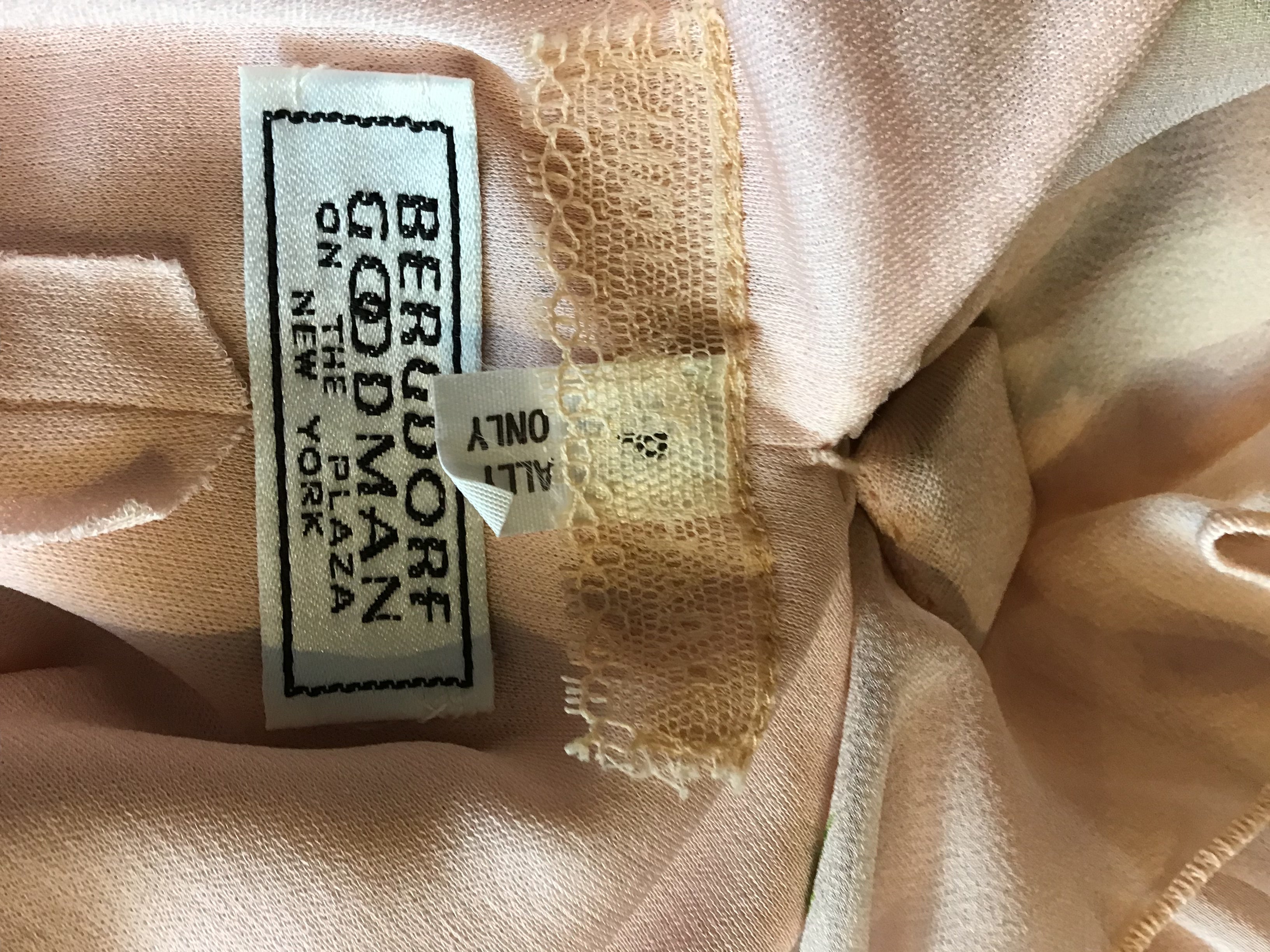1980's Holly Harp Silk Chiffon Pink Floral Tiered Dress Size 8/9