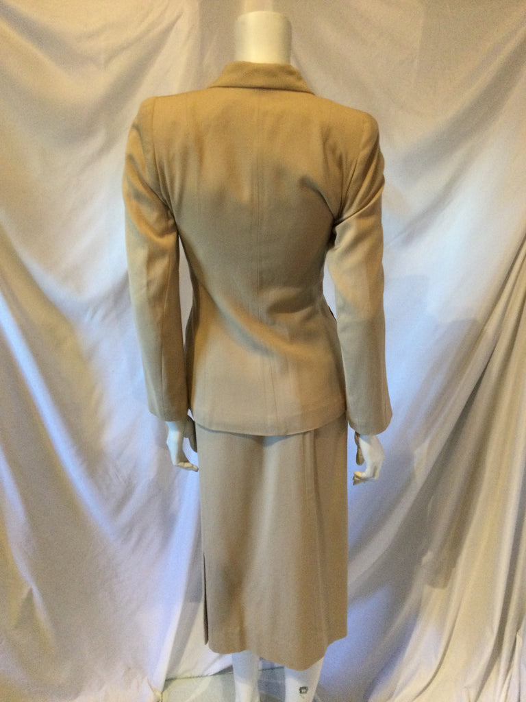 Vintage 1940s Tan Post War Forstman Wool Suit/blouse size 5
