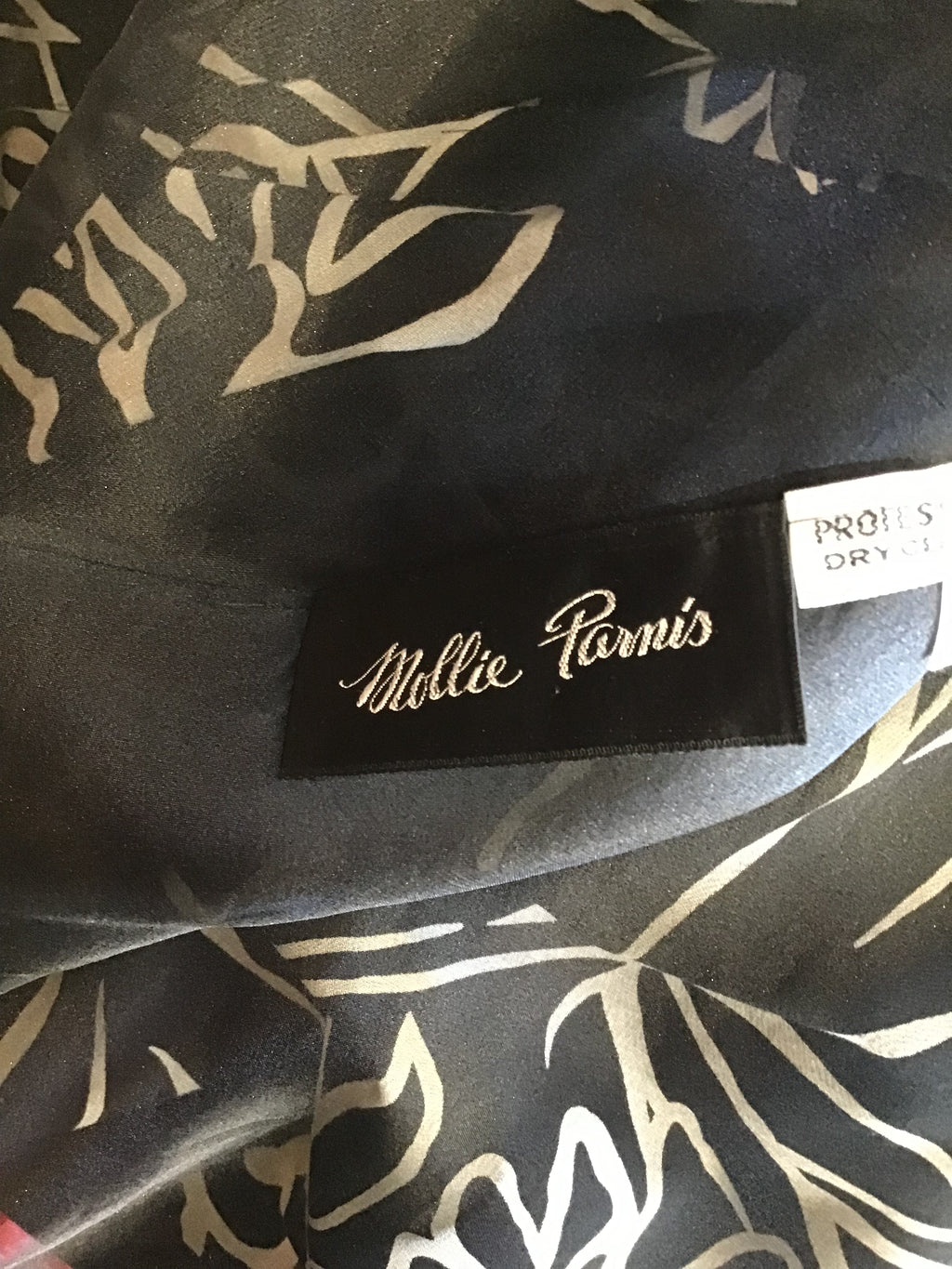 1980's Mollie Parnis Cotton Blend Black and White Cocktail Dress Size 6