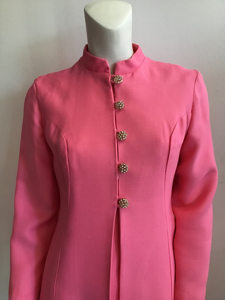 1960s Pink Faille Dress with Coat