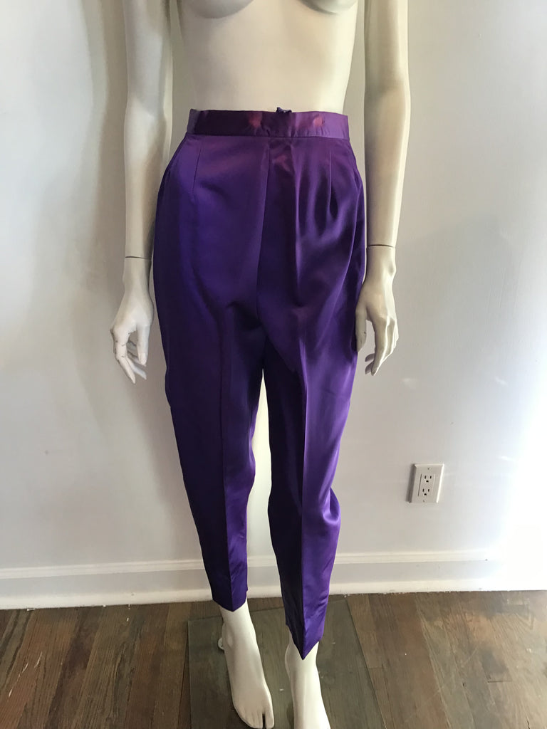 80s Purple Cotton Velvet Tunic and Pants