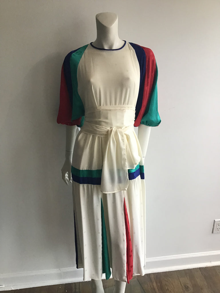 1980s Diane Freis Cream Silk Dress – Sophia's Gallery