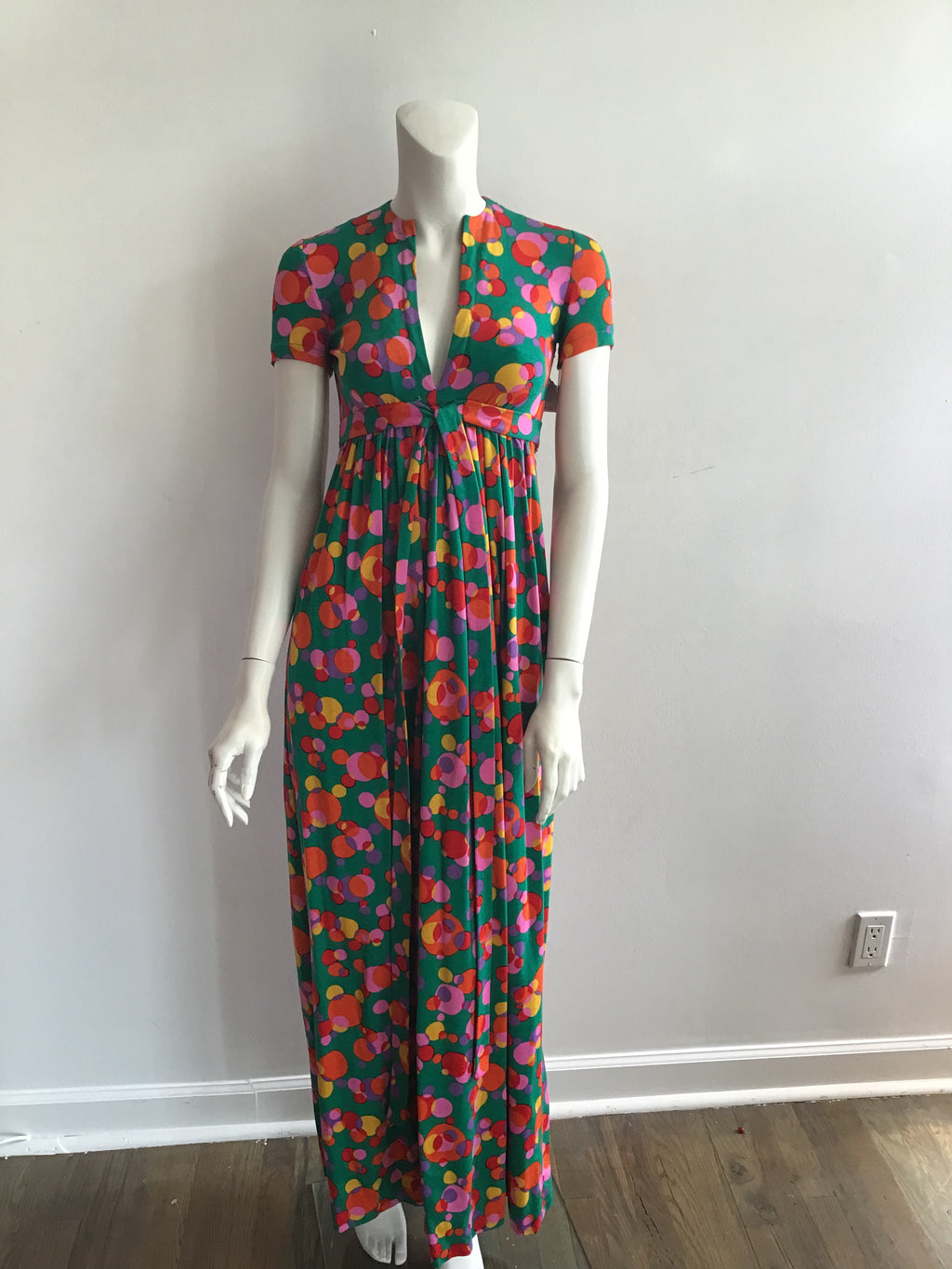 1960S MULTICOLORED jERSEY  MAXI DRESS 