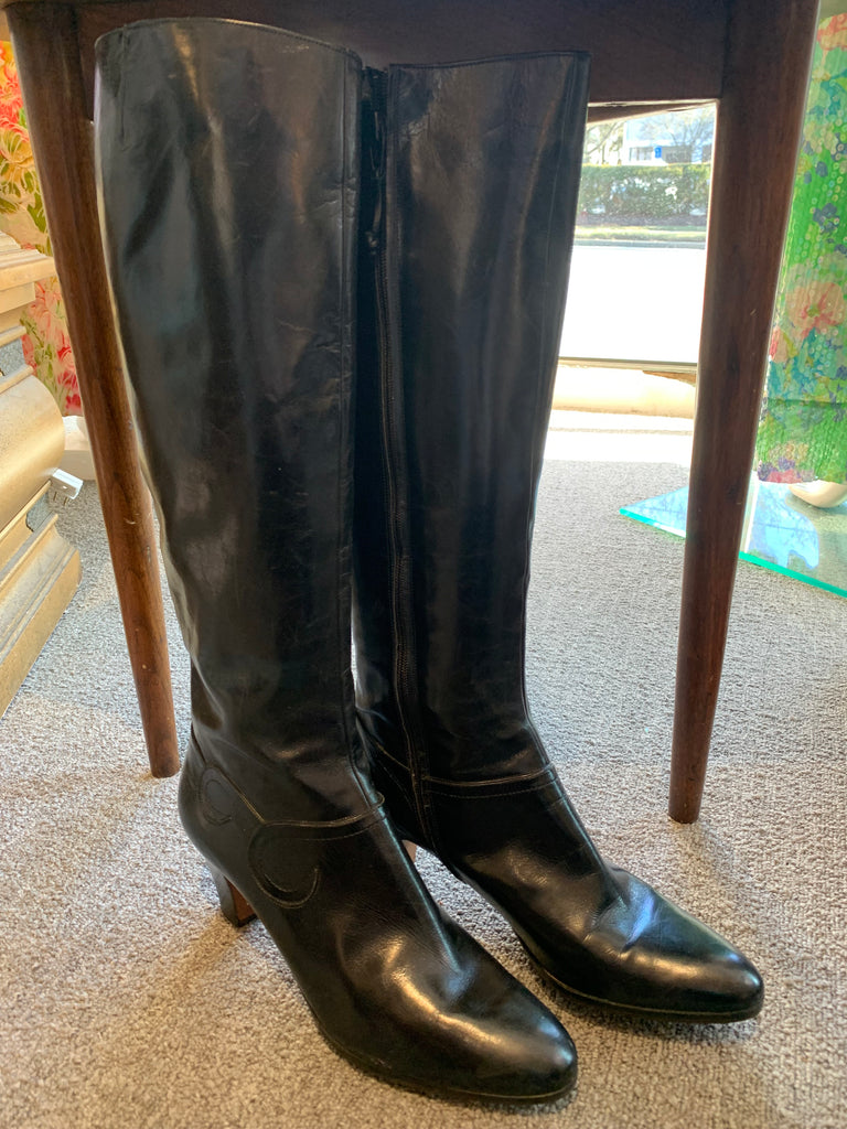 Salvatore Feragamo Black Heeled Boots