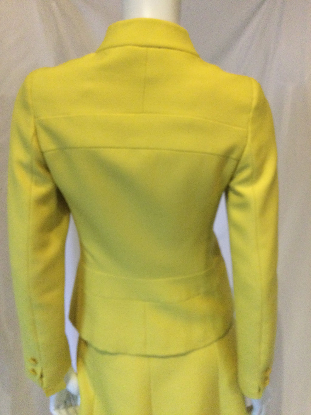1960s Yellow silk gaberdine suit size 4