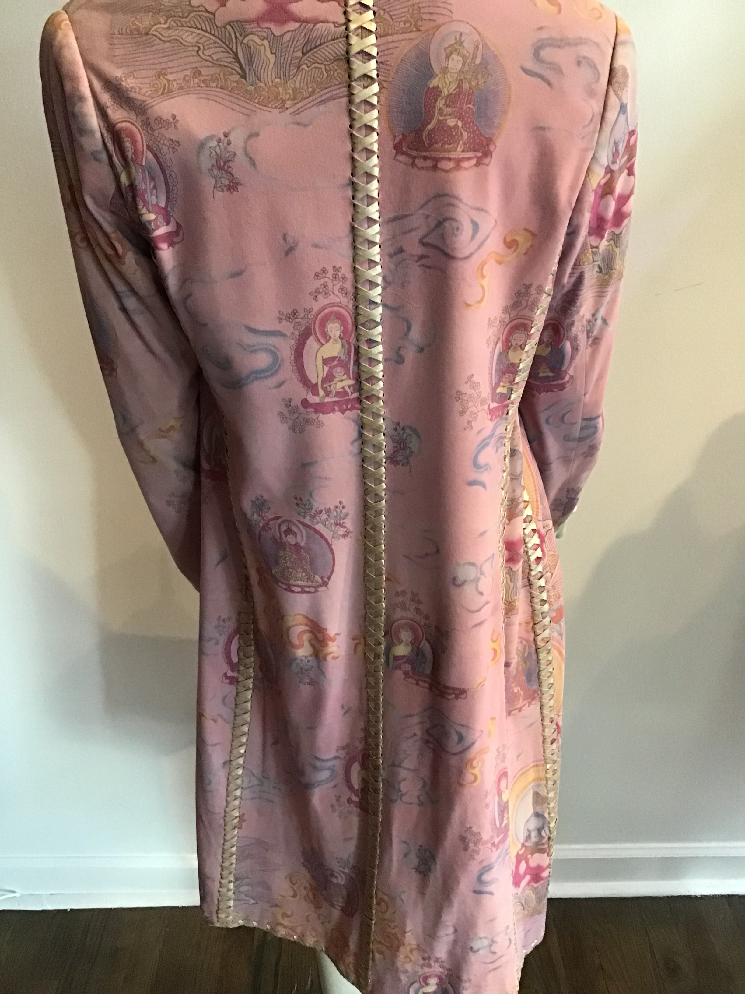 Ungaro Asian Print Rose Suede Jacket 2000s