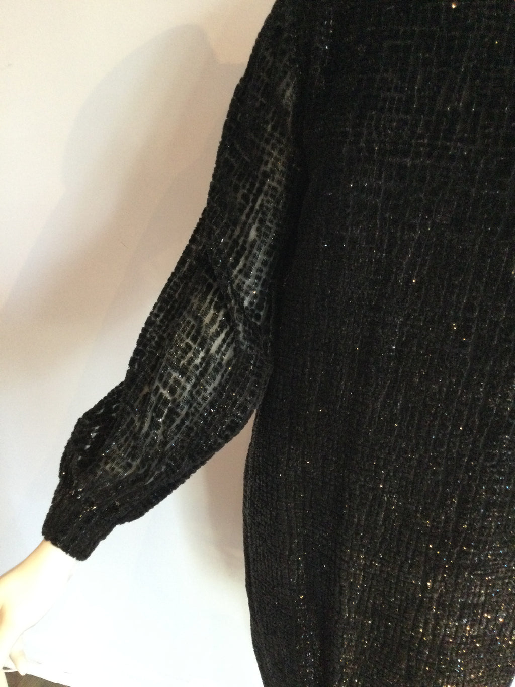 1960's Rudi Gernreich Black Flocked Velvet Cocktail Dress-size8
