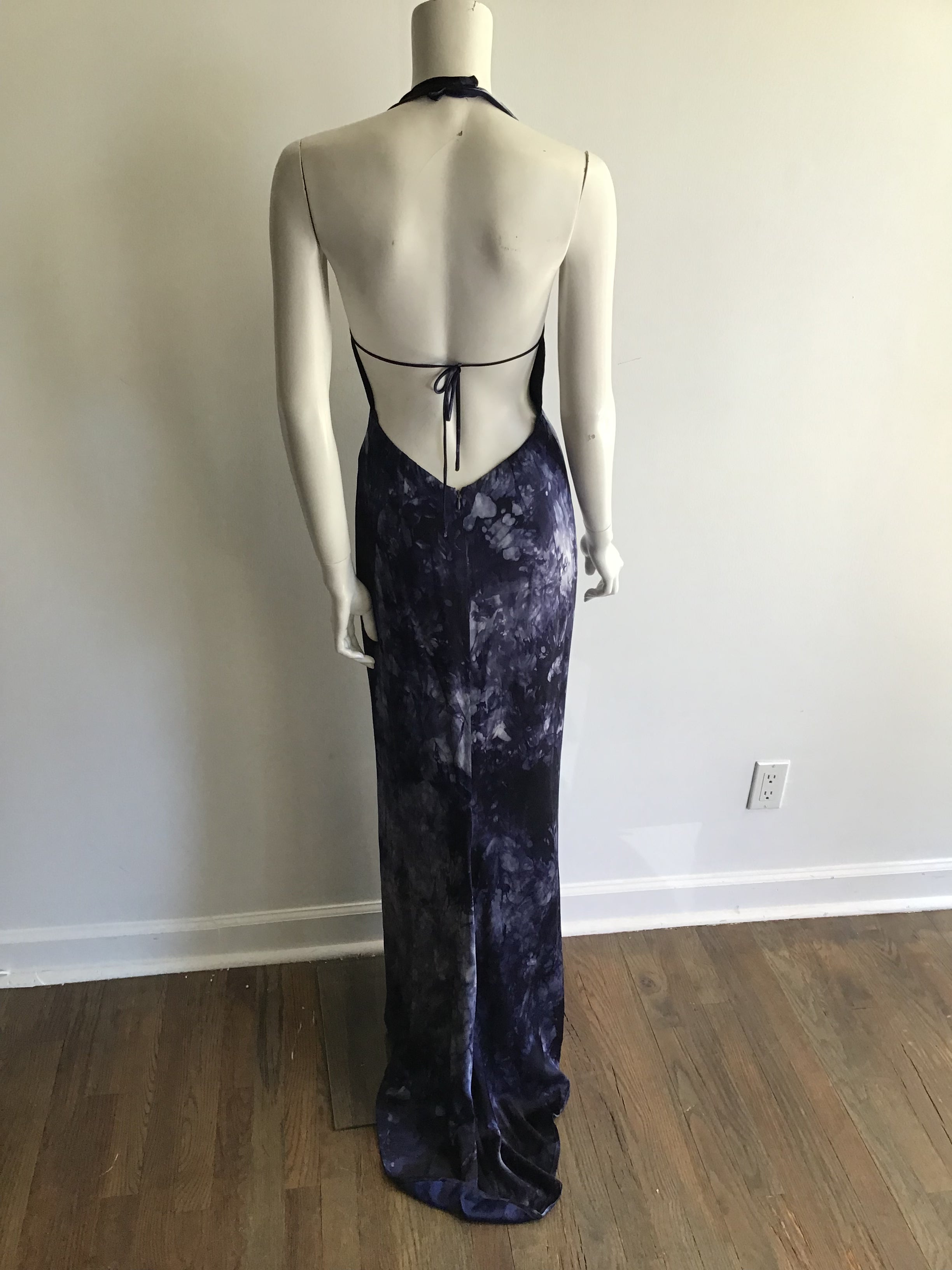 1990's Donna Haag Tye Dyed Silk Long  Maxi Dress-size 6/8