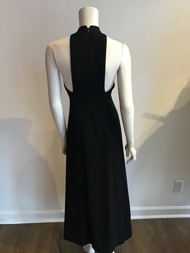 1960s Donald Brooks  Black Crepe Gown with Overlay