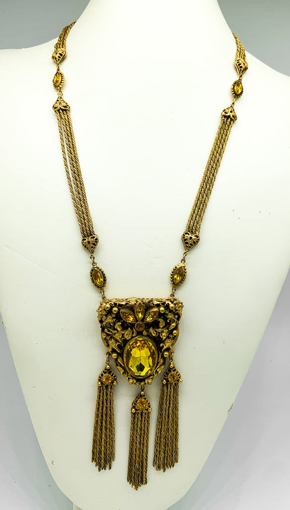 Vintage 30’s Gold Braided Statement Necklace