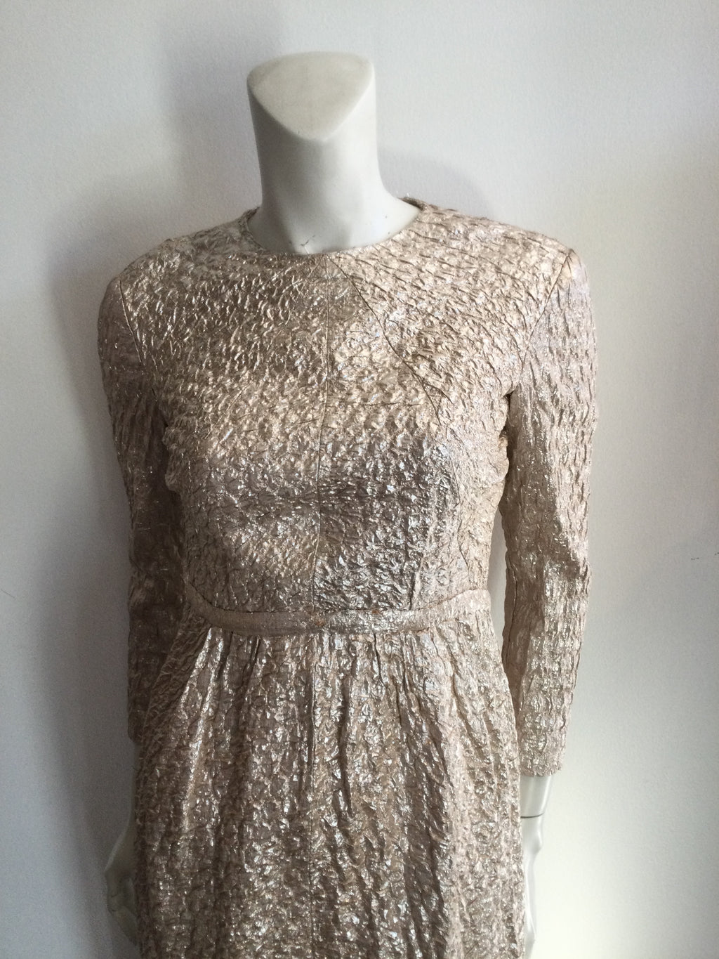60s Metallic Pink Evening Dress