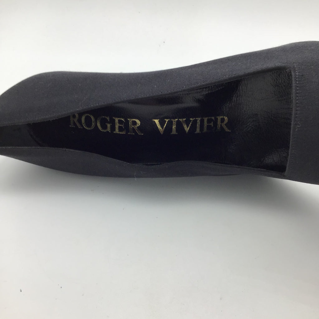 Roger Vivier 90s Black Rhinestone Heeled Pumps
