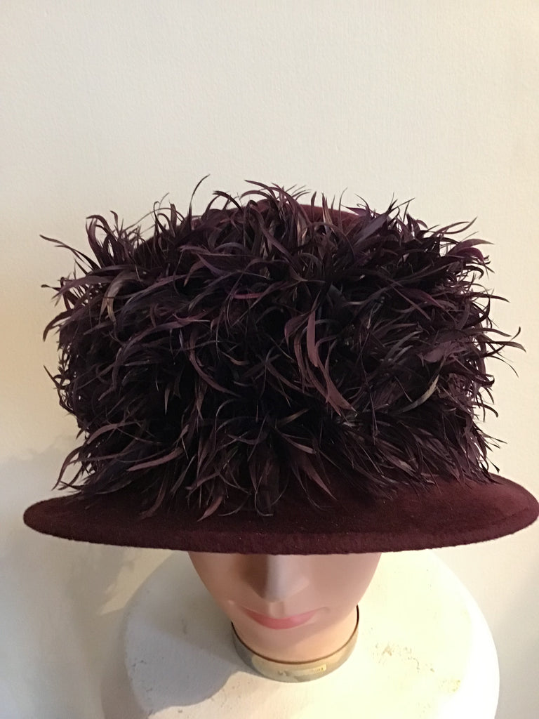 90s Phillip Tracy Feathered Hat