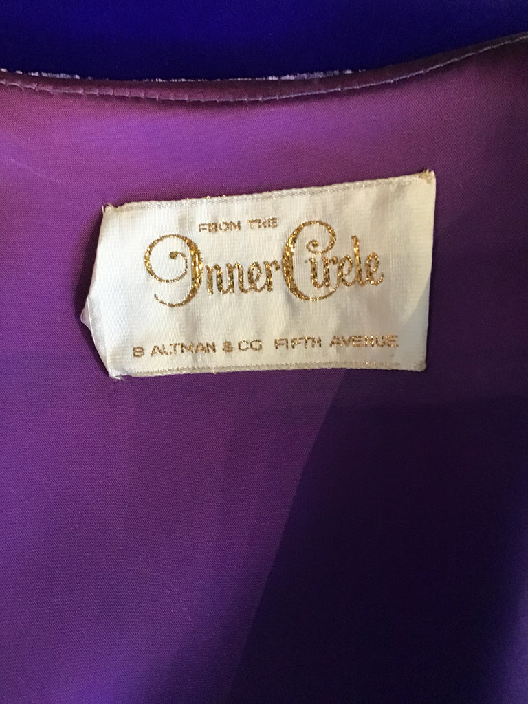 1980's Purple Cotton Velvet Tunic and Pants Size 9/10