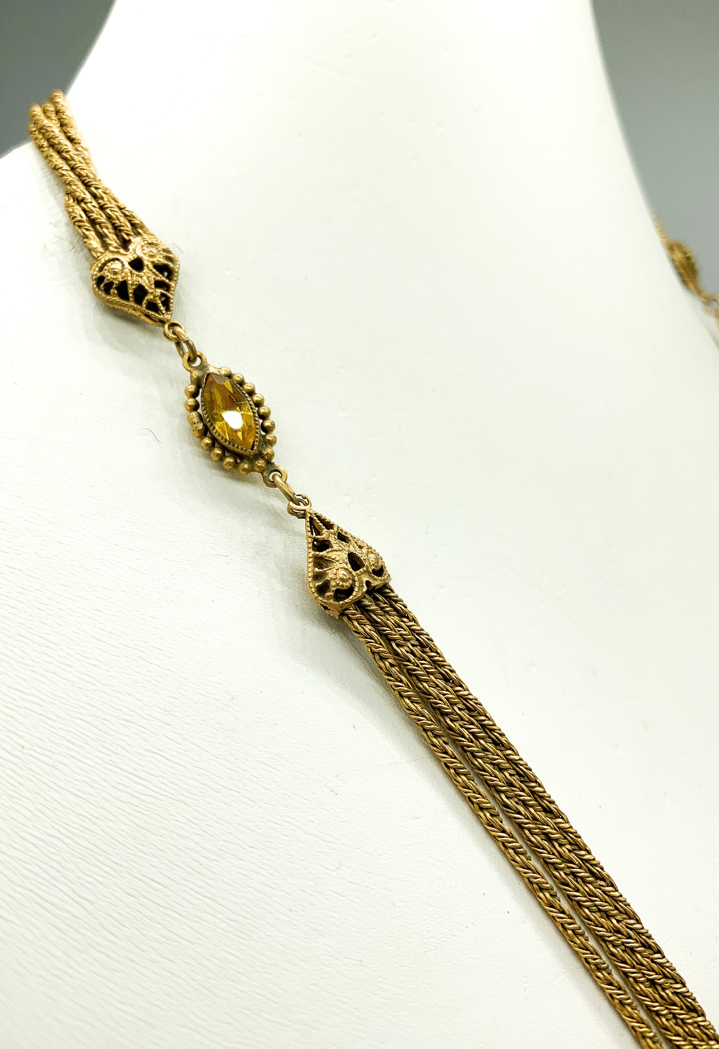 Vintage 30’s Gold Braided Statement Necklace