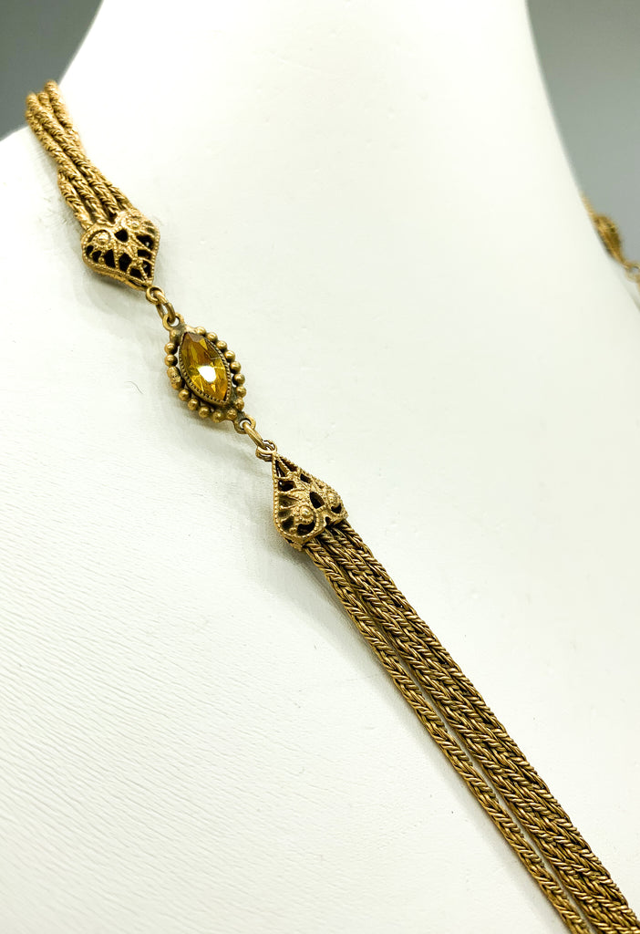 Vintage 30’s Gold Braided Statement Necklace