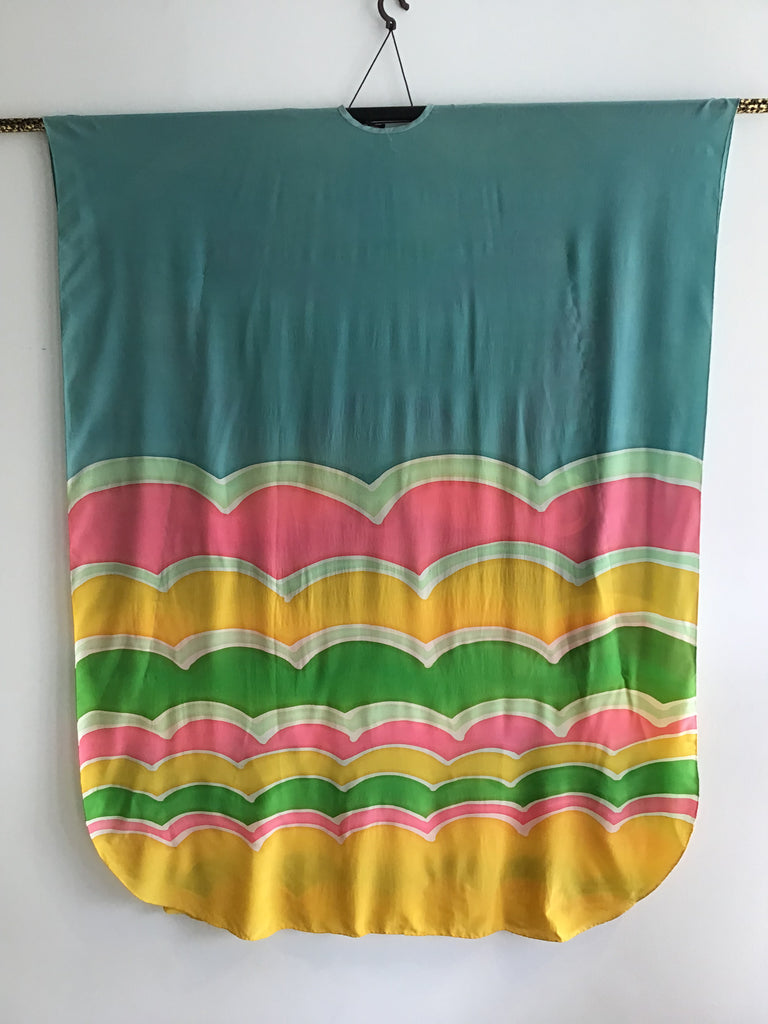1980s Irene Tsu Hand Painted  Caftan