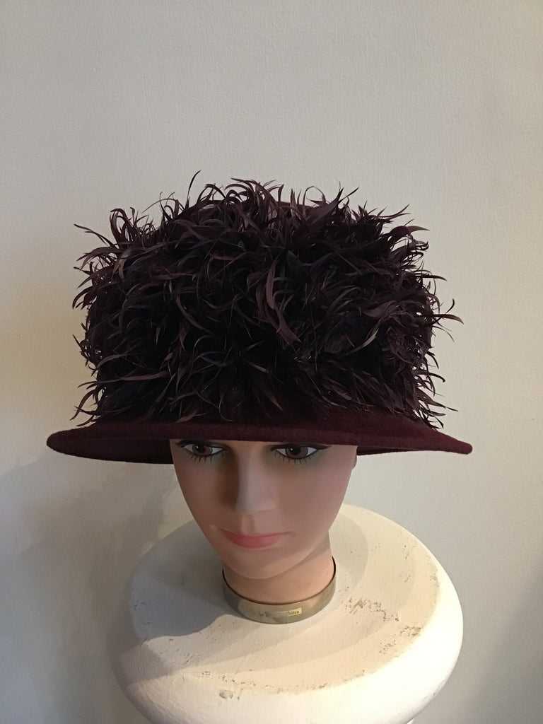 90s Phillip Tracy Feathered Hat