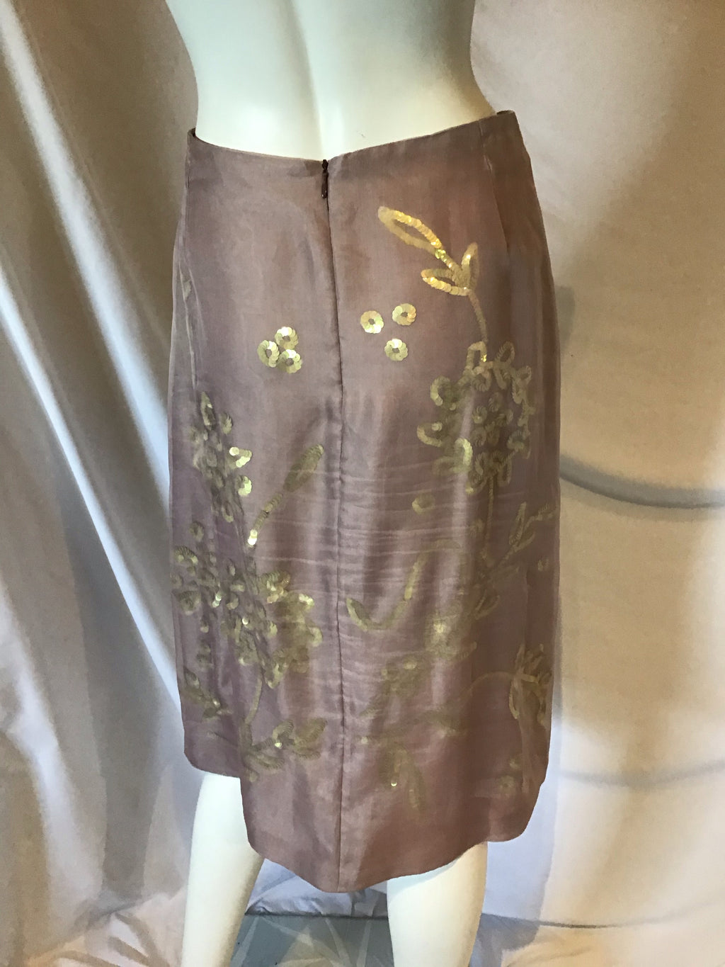 Megan Parks 2000 Chiffon  with gold sequinns